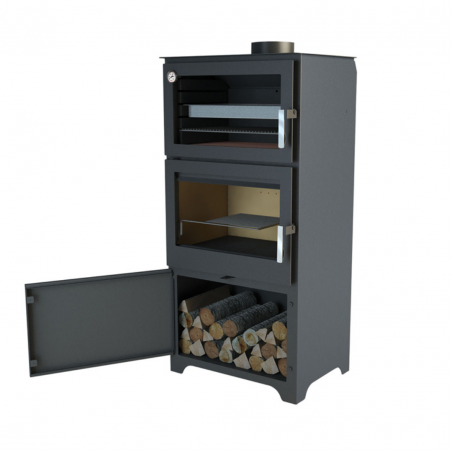 Salamandra a lenha com forno Murano-L Bronpi