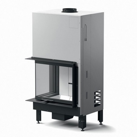 Recuperador a lenha visão lateral PLASMA 75Q dx/sx MCZ