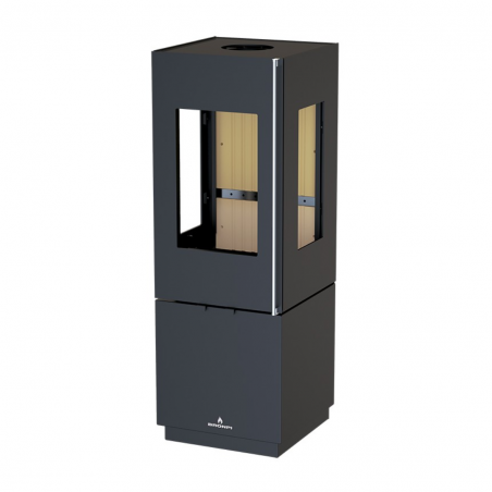 Salamandra a lenha trifacial Bombay F 7kw Bronpi