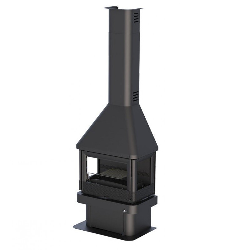 Lareira metálica Lisboa trifacial 12kw Bronpi