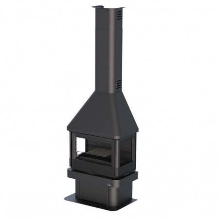 Lareira metálica Lisboa trifacial 12kw Bronpi