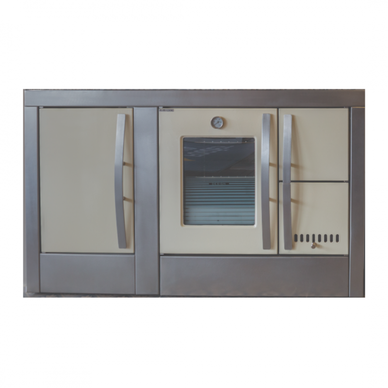 Fogão de cozinha misto Elegance Forno de lenha + duas bocas de gás
