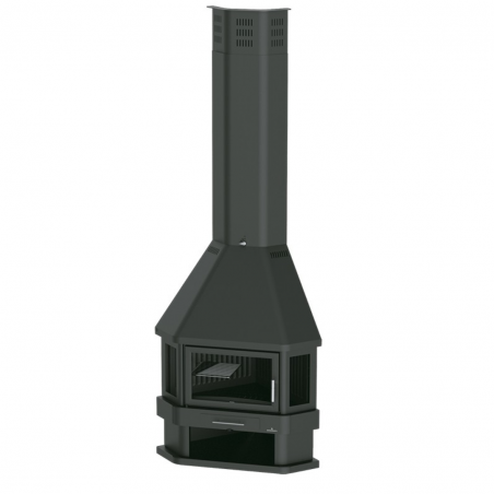 Lareira metálica de canto Lorca 14kw Bronpi